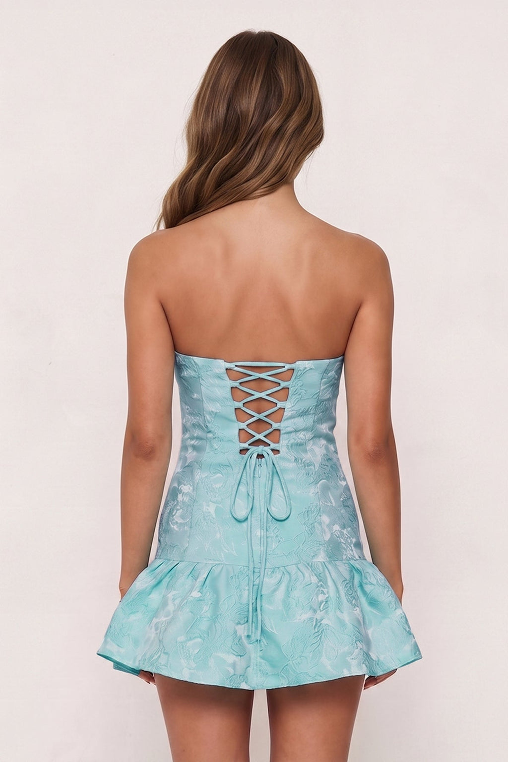 Candy Pink Sweetheart Jacquard A-Line Ruffled Homecoming Dress
