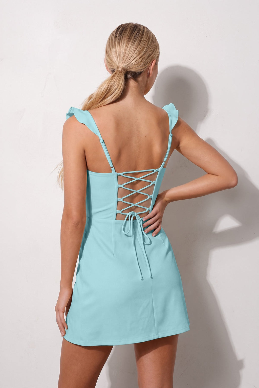 Yellow Sweetheart Sheath Ruffled Linen Homecoming Dress With Slit