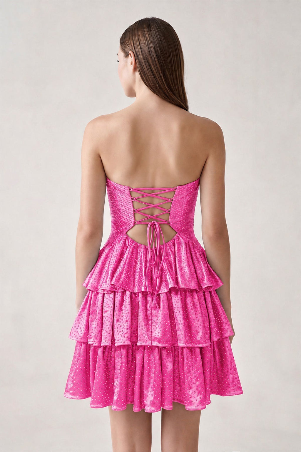 Orange Sweetheart A-Line Tiered Cut-Out Homecoming Dress With Beading