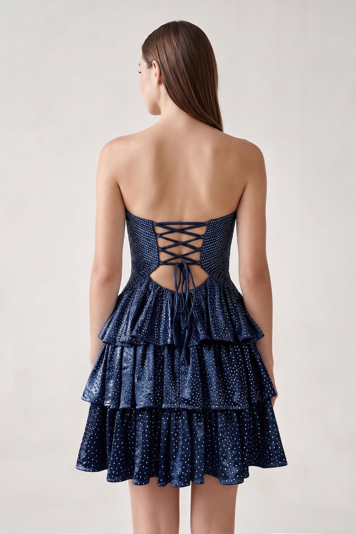 Orange Sweetheart A-Line Tiered Cut-Out Homecoming Dress With Beading