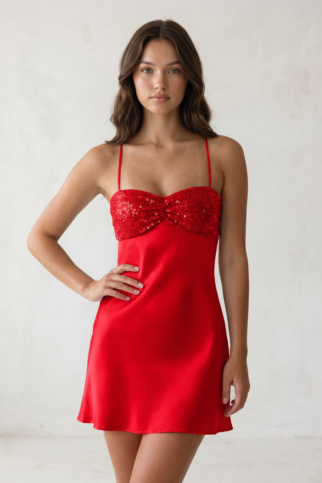 Sky Blue Spaghetti Straps Sheath Satin Homecoming Dress With Sequins